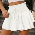 thumbnail image 2 of RUTAYY Women Skirts Summer Solid Color Ruffled Shorts And Culottes Flowy Swing Skirts, 2 of 5