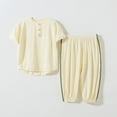 thumbnail image 4 of WELOIJEVBE Boy Summer Outfits Casual Infant Boys Spring Summer Short Sleeve T-Shirt and Shorts Boys Outfits 6-9 Months, 4 of 5