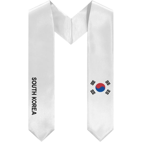 DABOYOZHZH South Korea Flag Cool Graduation Stole Shawl Sash Honor For Study Aboard International Students