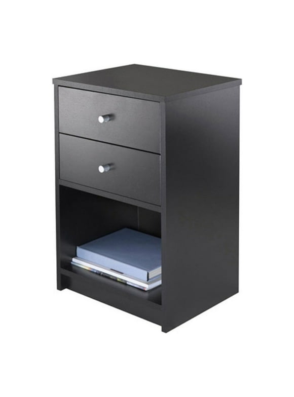 Winsome Wood Ava 2 - Drawer Accent Table, Nightstand, Black Finish