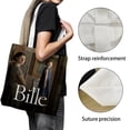 thumbnail image 3 of Bille Bolso de tela con estampado de lienzo para mujer, bolsa de compras reutilizable y estética, con cremallera interior, regalo para mujer,40*40cm., 3 of 6