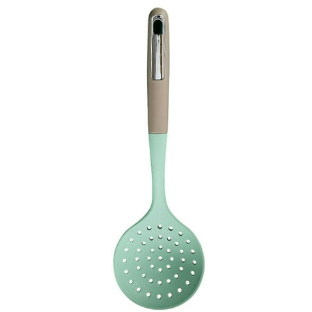 

Hloma Cooking Spatula Wear-resistant Not Sticky Heat-resistant Long Lasting Food-Grade Cooking Easy to Clean Silicone Wood Slotted Soup Spoon Kitchen Gadgets