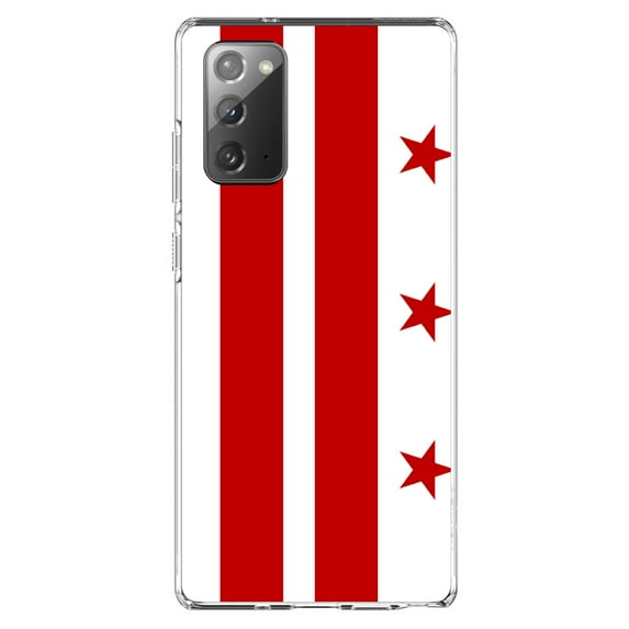 DistinctInk Clear Shockproof Hybrid Case for Galaxy Note 20 ULTRA (6.9" Screen) - TPU Bumper, Acrylic Back, Tempered Glass Screen Protector - Washington DC Flag - US State Flag