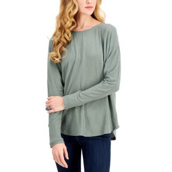 MSRP $40 Style & Co Long-Sleeve Dolman Top Green Size Medium