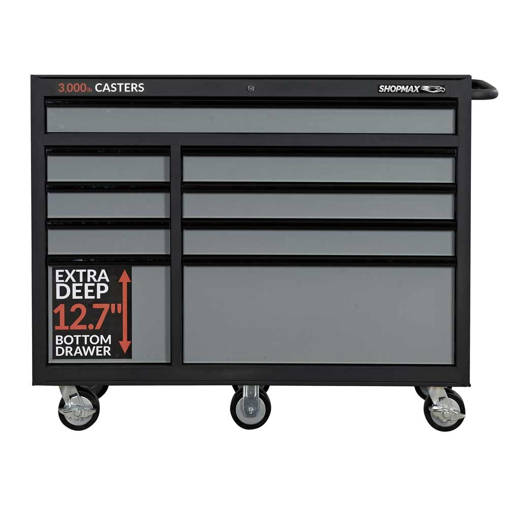 SHOPMAX Lockable Tool Boxes and Organizers, Steel Black, 51.57" x 18.11" x 42.72", 209.9 lb