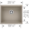 thumbnail image 4 of Blanco Ka-513426 Precis 20-7/8" Undermount Single Basin Granite Composite Kitchen Sink -, 4 of 7