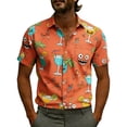 thumbnail image 2 of COSFO Short Sleeve Button Down Men Summer Hawaiian Tops with Pocket Classic Fit Vacation Collared Men Shirts, 2 of 5