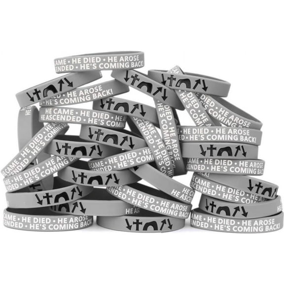 Fifty (50) He Came Died Arose Ascended Coming Back Wristband Bracelets
