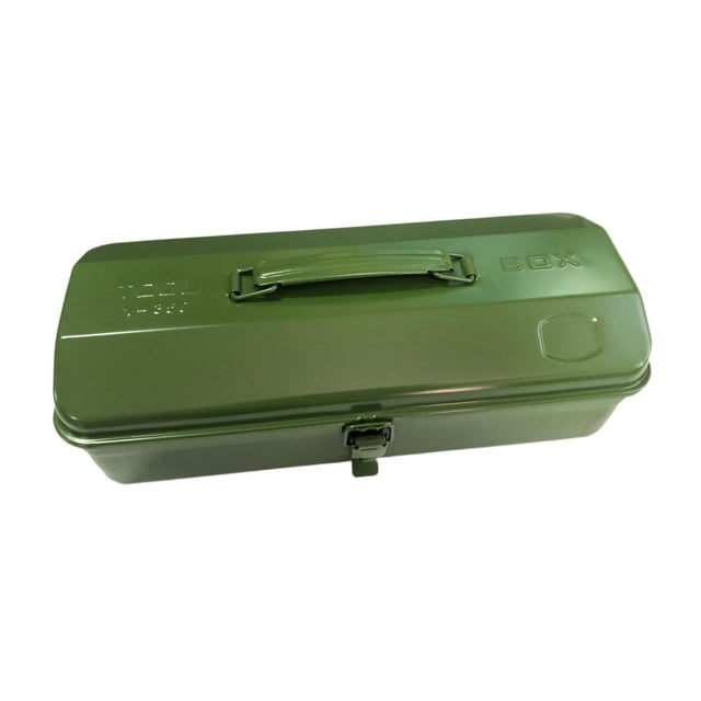 QualitChoice Metal Tools Box Easy Access Hardware Storage Multifunctional Tools Organizer Blue Green 37x16x12cm
