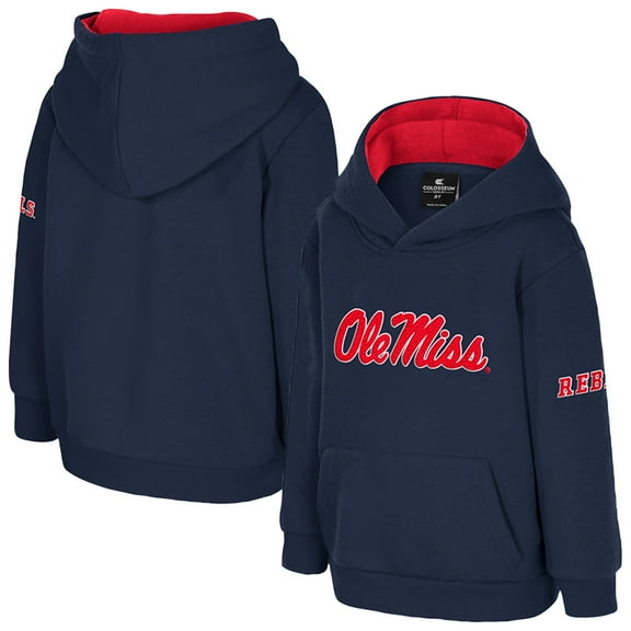 Toddler Colosseum  Navy Ole Miss Rebels Big Logo Volume Fleece Pullover Hoodie