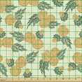 thumbnail image 2 of Ambesonne Floral Fabric by the Yard Upholstery, Romantic Roses Leaves Images, 3 Yards, Pale Orange and Reseda Green, 2 of 5