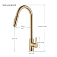 thumbnail image 3 of Brushed Gold Pull Out Kitchen Faucets 360 Rotation Kitchen Mixer Tap Single Lever Mixer Tap Kitchen Sink Cold Hot Water Tap ,Effortless Installation, 3 of 7