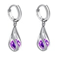 thumbnail image 1 of Boucles d'Oreilles Mode en Acier Inoxydable Rondes pour Femmes, Boucles d'Oreilles Pendantes en Cristal pour Femmes, 1 of 4