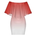 thumbnail image 6 of Aesthetic Traffic Red And White Gradient Women's Off The Shoulder Ruffles Summer Wedding Guest Loose Casual Party Beach Dress, 6 of 9