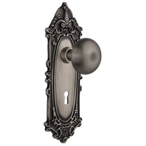 Nostalgic Warehouse Vicnyk_Prv_234_Kh New York Solid Brass Privacy Door Knob Set - Grey