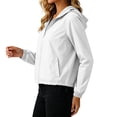 thumbnail image 5 of Jsaierl Women's Lightweight Hooded Zip Up Windbreaker Jacket with Elastic Cuffs and Drawstring Bottom Sporty Outdoor Top, 5 of 8