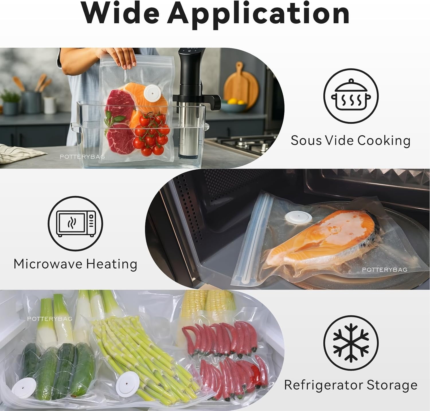 KIBVOE Vacuum Sealer Bags for Food 30 Pcs (8.3 * 8.7in), BPA-Free Sous Vide Bags Reusable, Compatible with Most Handheld Sealers and Vacuum Sealer Machines