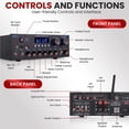 thumbnail image 4 of Pyle PDA99BU 2-Channel Home Bluetooth HiFI Audio HDMI/MP3/USB/SD/AUX FM Radio Receiver with 50 ft 16 Gauge Speaker Wire, 4 of 7