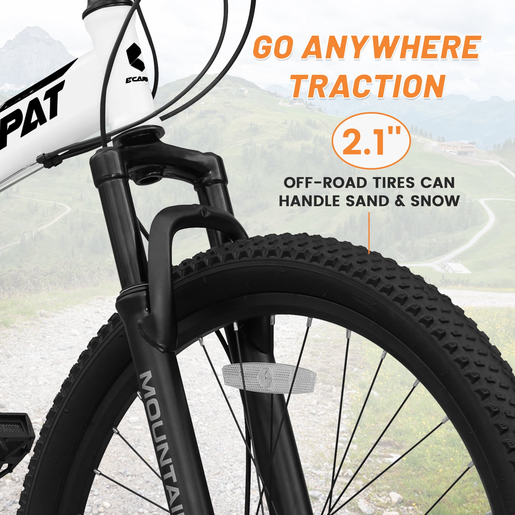 Ecarpat 26 Inch Folding Mountain Bike, 21 Speed Full Suspension Bicycle Dual Disc Brake, Durable Steel Fold Bike for Women and Man