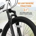 thumbnail image 6 of 26 Inch Foldable Mountain Bike Full Suspension, 21 Speed Folding Mountain Bike with Double Shock Effect, Dual Disc Brakes, Steel Frame Mens Mountain Bicycle for Outdoor Trail Commuter, White, 6 of 11