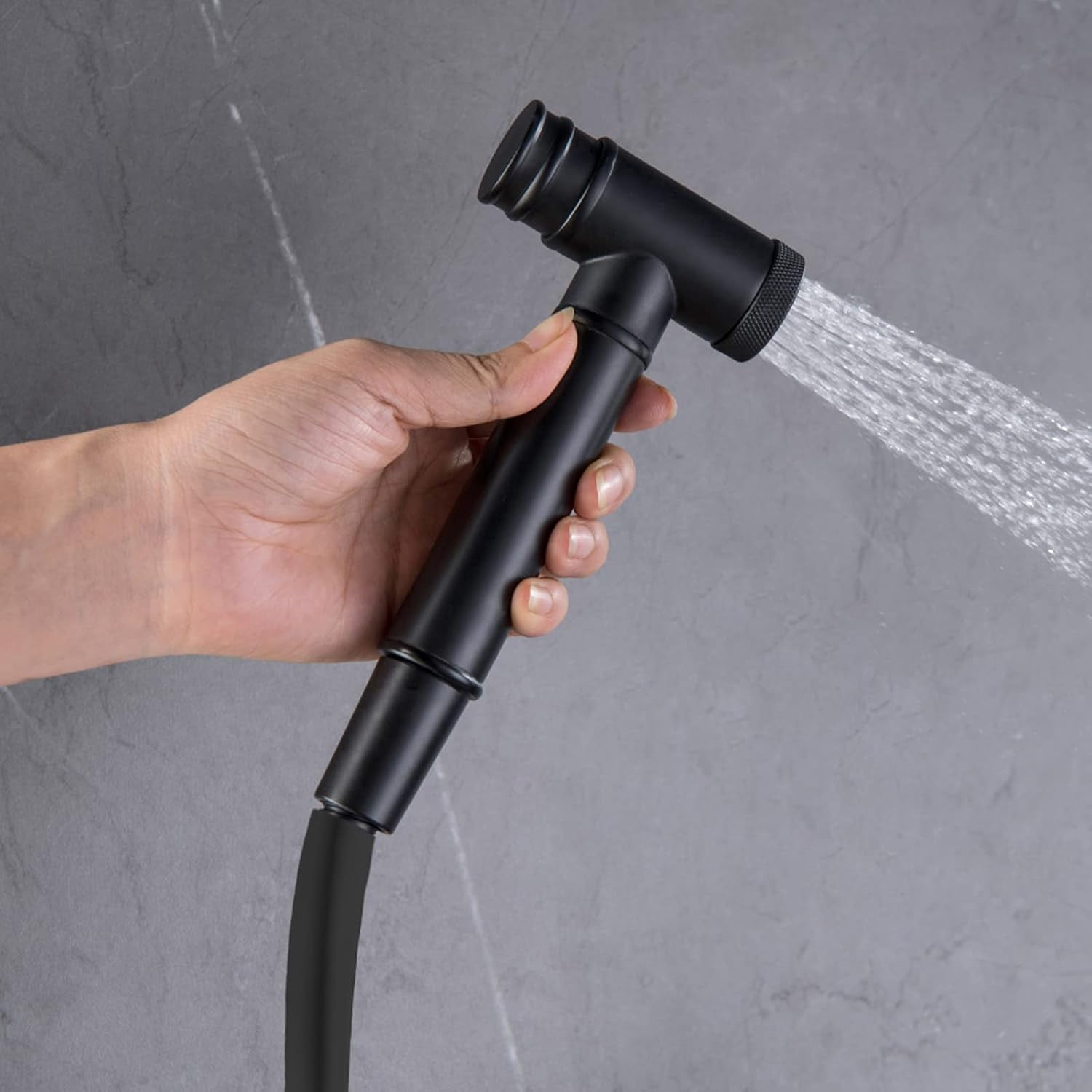 Handheld Bidet Sprayer for Toilet, Brass Cloth Diaper Sprayer, Attachment Bathroom Accessories for Feminine Hygiene, Cloth Diaper and Pet Wash,Black