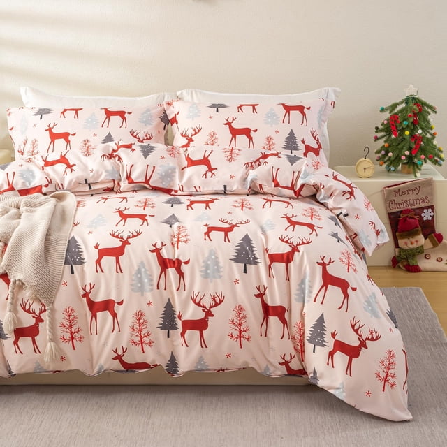 Juego de fundas de edredón OAITE Queen para Navidad y Navidad, 3 unidades
