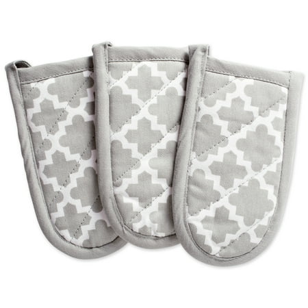 

Set of 3 Gray Lattice Patterned Pan Handles 6