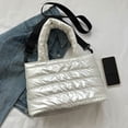 thumbnail image 4 of Bolso Hobo Plumón para Mujer Bolso Bandolera Gran Capacidad Bolso para Invierno (blanco), 4 of 9