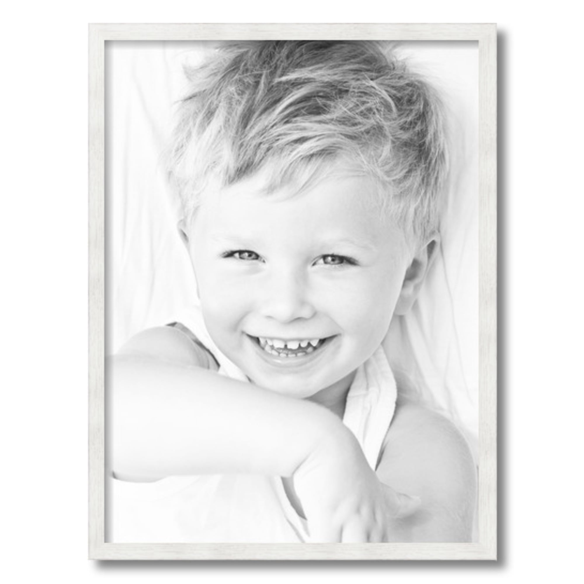 ArtToFrames 18" x 24" White Stain Picture Frame, 18x24 inch White Wood Poster Frame (WOM-4110)