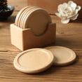 thumbnail image 5 of Vintage Tableware Wooden coaster set walnut round solid wood teacup mat creative dining mat cup holder placemat cup mat Coasters (army green), 5 of 7