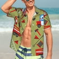 thumbnail image 7 of Kll Men'S Hawaiian Shirt Short Sleeve Button Down Beach Shirts-Cartoon Fire Truck, 7 of 7