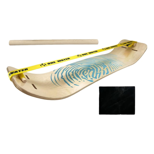 Almencla Wooden Balance Board Slackboard Stability with Rope Ski Training Board for Indoor Outdoor Fitness Core Strength Exercise style D