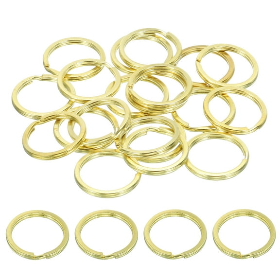 Uxcell Brass O Ring, 20Pcs 25mm Dia Brass Round Flat Split Key Ring for DIY Craft