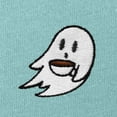 thumbnail image 2 of Dalix Spooke-a-Latte Ghost Sweatshirt Embroidered Coffee Fleece Long Sleeve Womens in Arctic Blue XL X-Large, 2 of 5