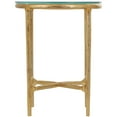 thumbnail image 5 of DecMode 18" x 23" Gold Aluminum Textured Accent Table with Glass Tabletop, 1-Piece, 5 of 6