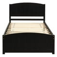 thumbnail image 2 of Merax Solid Wood Twin Size Platform Bed with Trundle, Wooden Bed Frame Twin Trundle Bed (Black), 2 of 4