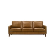New Classic Furniture Caspar Leather Upholstered 3-Seater Sofa in Caramel