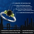 thumbnail image 2 of Gem Stone King 925 Silver and 10K Yellow Gold Black Onyx and Green Peridot Engagement Ring for Women | 2.20 Cttw | Oval 8X6MM | Gemstone December Birthstone | Size 6, 2 of 6