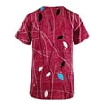 thumbnail image 4 of Rciityk Scrub Tops Women V Neck Nurse Uniform Shirts with Pockets Casual Floral Printed Short Sleeve Working Medicals Blouse, 4 of 5