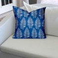 thumbnail image 4 of 36" X 36" Blue And White Enveloped Tropical Throw Indoor Outdoor Pillow Cover, 4 of 5