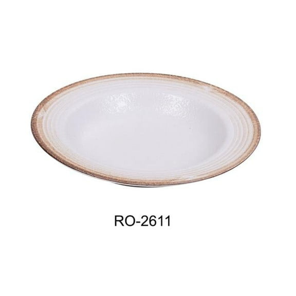 Yanco RO-2611 11 x 8 x 1.75 in. Rockeye-2 Porcelain Two-Tone Pasta Bowl - 16 oz - Pack of 12