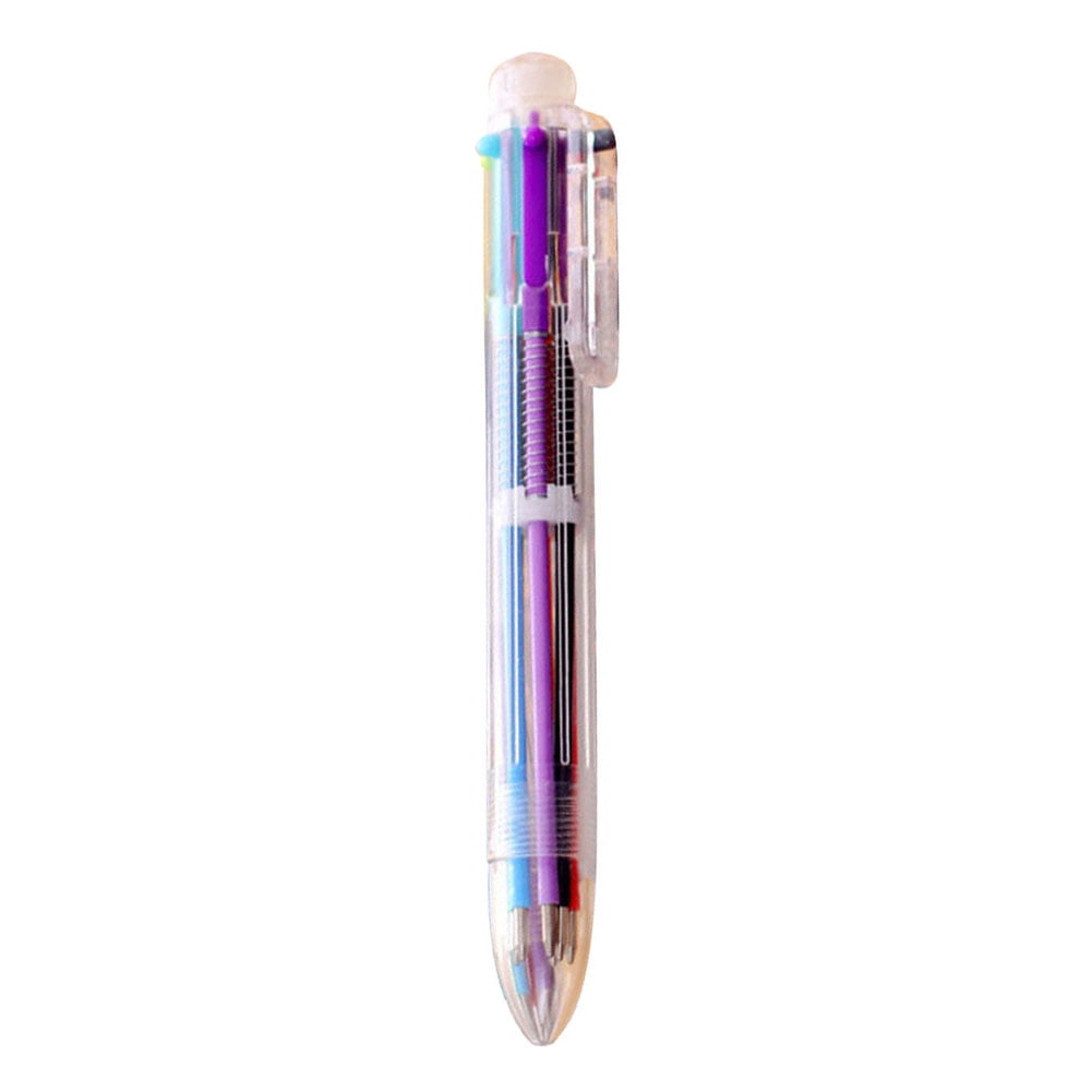 0.7mm Ball Pen 6-in-1 Multicolor Plush Retractable Pen School Office Supplies 