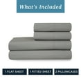 thumbnail image 6 of WelHome 100% Cotton Full Sheets Set, 4 Piece Gray Bed Sheets Set with HeiQ Fresh, Percale Weave, Hotel Luxury, Ultra Soft Sheets Set with Pillowcases, 6 of 7