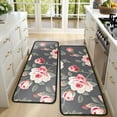 thumbnail image 4 of Kitchen Rugs Sets Of 2,Pioneer Flower Floral Print Pattern Anti Fatigue Kitchen Mat Rugs Non Slip Washable,Decorative Kitchen Floor Mats for Kitchen,Sink,Laundry,17"x47"+17"x47", 4 of 5