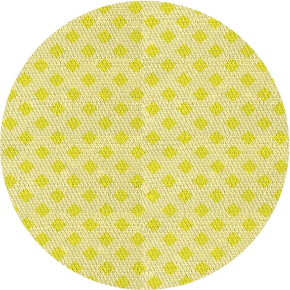 Ahgly Company Machine Washable Indoor Round Transitional Golden Brown Yellow Area Rugs, 7' Round
