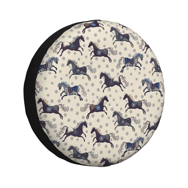 Fotbe Horse Funda de Llanta de Repuesto con Estampado, Engrosada, Ajuste Universal para Jeep, Remolque, RV, SUV, Camión-16 inch