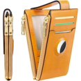 thumbnail image 1 of Women's AirTag Compatible Wallet Genuine Leather Bifold Ultra Slim Credit Card Holder with Built-in Integrated Case for AirTag RFID Blocking Technology Ideal for Everyday, 1 of 3