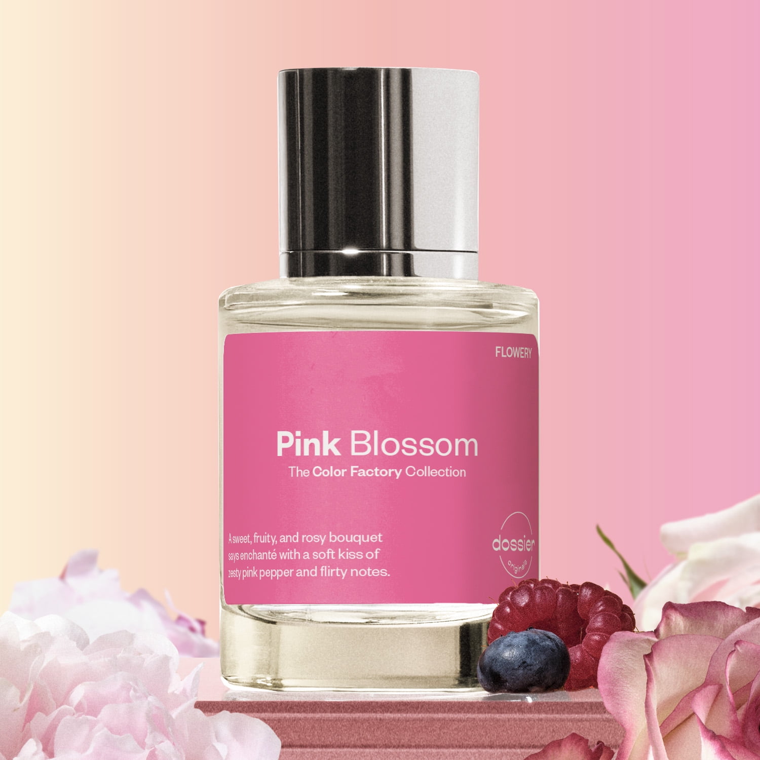 Dossier Originals, The color factory collection, Pink Blossom, Eau de Parfum. Size: 50ml / 1.7oz