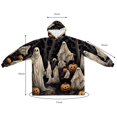 thumbnail image 5 of Halloween Ghosts Cozy Microfiber Polyester Sweatshirt Blanket - Warm Lightweight Wearable Poncho - Soft Comfy Oversized Hoodie Sweatshirt - for Men, Women, Teens - Ideal for Home, Travel, Outdoors, 5 of 6