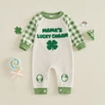 thumbnail image 2 of mgoYE Baby Girl Clothes 0-3 Months My First St Patricks Day Baby Girl Boy Outfit Cute Clover Jumpsuit Irish Romper Newborn Fall Winter Spring Clothes(White,3-6 Months), 2 of 7